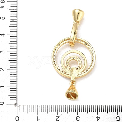 Brass Micro Pave Clear Cubic Zirconia Fold Over Clasps KK-K428-04G-1