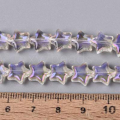 Electroplate Transparent Glass Beads Strands EGLA-N056-04A-A02-1