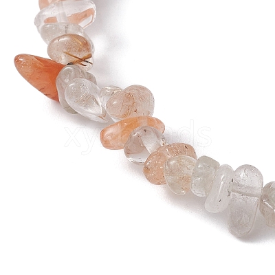 Natural Rutilated Quartz Chips Beaded Stretch Bracelets for Women BJEW-JB10046-14-1