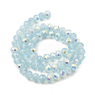 Baking Paint Transparent Glass Beads Strands DGLA-A034-J8mm-B04-1