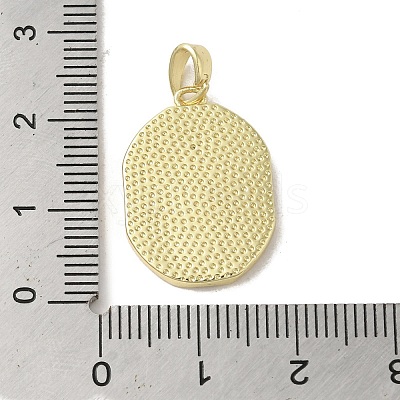 Brass Pave Shell Pendants KK-I708-13E-G-1