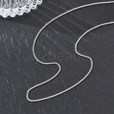 10Pcs 1MM 304 Stainless Steel Box Chain Necklaces NJEW-G203-07P-1