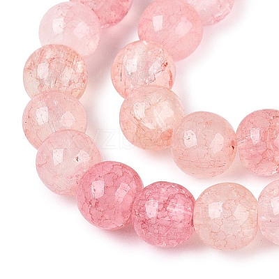 Baking Paint Crackle Glass Beads Strands GLAA-Q106-03A-22-1