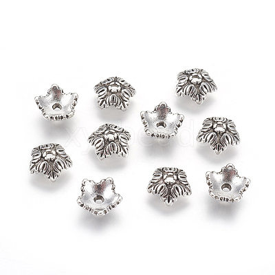 Tibetan Style Bead Caps TIBEB-A24621-AS-FF-1