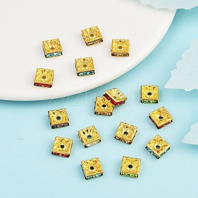 Brass Rhinestone Spacer Beads RSB074NFG-1
