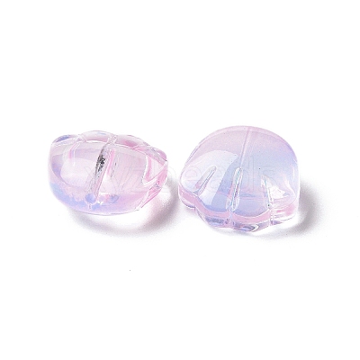 Transparent Spray Painted Glass Beads GLAA-I050-12G-1