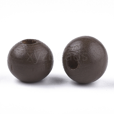 Painted Natural Wood Beads WOOD-S049-05A-1