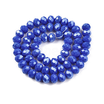 Electroplate Glass Beads Strands EGLA-A044-P8mm-A32-1