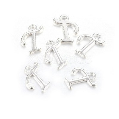 Silver Color Plated Alloy Letter Pendants PALLOY-J718-01S-T-1