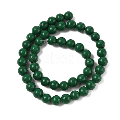 Natural Mashan Jade Round Beads Strands G-D263-8mm-XS35-1