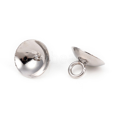 201 Stainless Steel Bead Cap Pendant Bails STAS-L244-27A-P-1