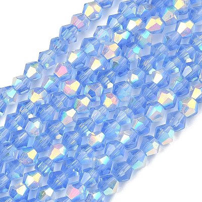 Electroplate Transparent Glass Beads Strands EGLA-K015-18X-1
