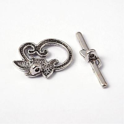 Leaf Tibetan Style Alloy Toggle Clasps LF0676Y-1