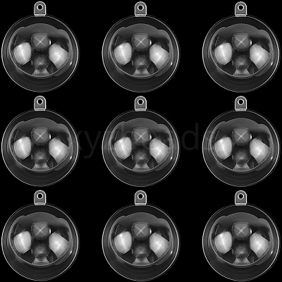 10Pcs Transparency Acrylic Christmas Balls Pendants DIY-CP0013-38A-1