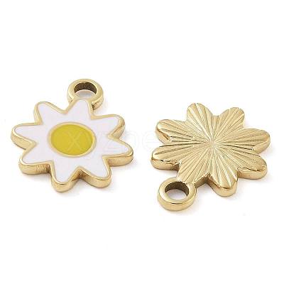 Ion Plating(IP) 304 Stainless Steel Enamel Pendants STAS-U032-03G-1