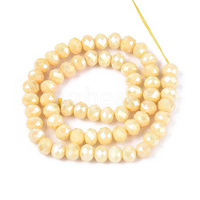 Anti-Tarnish Electroplate Rondelle Glass Beads Strands EGLA-T021-8mm-17-06-1