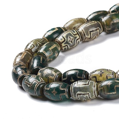 Tibetan Style dZi Beads Strands TDZI-E005-01P-1
