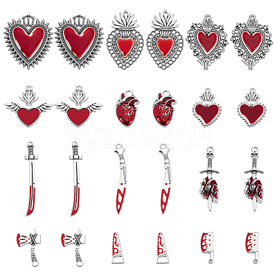 24Pcs 12 Styles Alloy Enamel Pendants FIND-HY0004-69-1