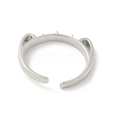 Brass Cup Peg Open Cuff Ring Settings LS-KK-G518-06P-01-1