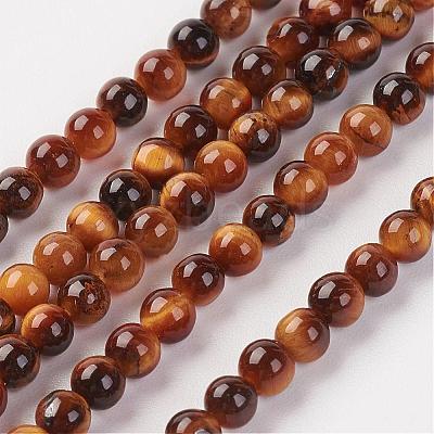 Natural Tiger Eye Bead Strand G-G680-48-1