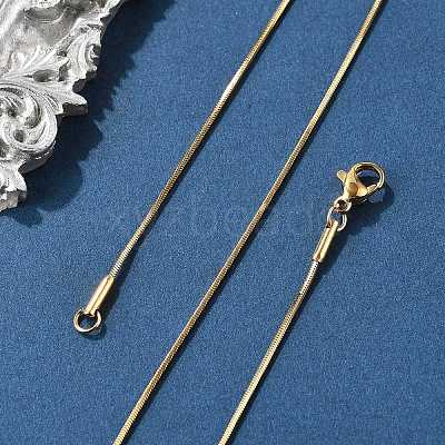 Ion Plating(IP) 304 Stainless Steel Snake Chains Necklaces STAS-F094-24G-1