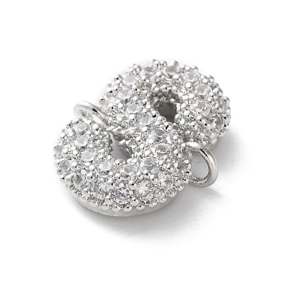 Brass Micro Pave Cubic Zirconia Letter Links KK-I717-04S-P-1