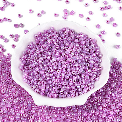 DIY Craft Beads 6/0 Ceylon Round Glass Seed Beads X-SEED-A011-4mm-150-1