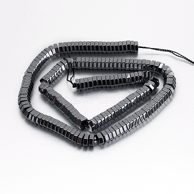Non-magnetic Synthetic Hematite Beads Strands G-P341-39-6x2mm-1