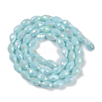 Opaque Solid Color Electroplate Glass Beads Strands LS-EGLA-N013-P6mm-B11-1