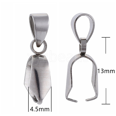 Tarnish Resistant 304 Stainless Steel Ice Pick Pinch Bails X-STAS-Q182-01-1