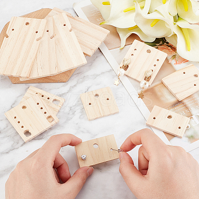 20Pcs 5 Styles Wooden Earring Organizer Boards EDIS-NB0001-07-1
