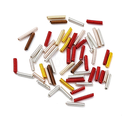 Brass Coiled Wire Tube Beads KK-C070-01-1