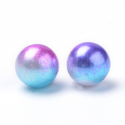 Rainbow Acrylic Imitation Pearl Beads OACR-R065-6mm-A06-1