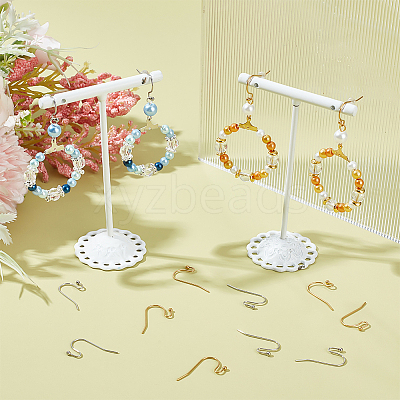 60Pcs 2 Colors 304 Stainless Steel Earring Hooks STAS-BBC0004-48-1