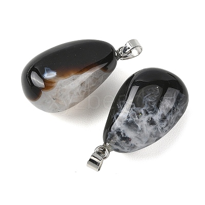 Natural Dyed & Heated Agate Tumbled Stone Pendants GG-K002-07F-1