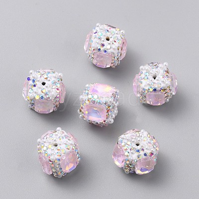 Handmade Polymer Clay Rhinestone Beads CLAY-WH20005-002A-01-1