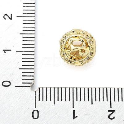 Brass Micro Pave Cubic Zirconia Beads KK-Z095-04G-10-1