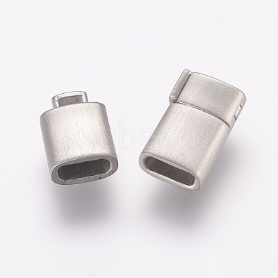 Wholesale Rectangle 304 Stainless Steel Magnetic Clasps with Glue-in Ends 