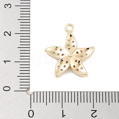 Brass Pave Clear Cubic Zirconia Pendants KK-Z061-09G-01-1