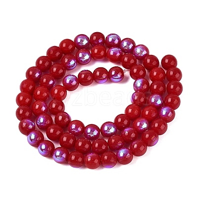 Electroplate Opaque Glass Beads Strands LS-EGLA-Q132-6MM-01C-06-1