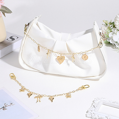 2Pcs 2 Styles Brass Bag Decorative Chains HJEW-SC0003-24B-1