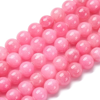Natural Mashan Jade Round Beads Strands G-D263-8mm-XS30-1