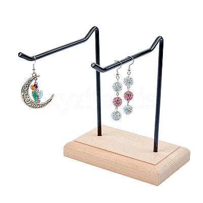 1-Tier 2-Row Wood Jewelry Display Stands EDIS-WH0016-009B-1