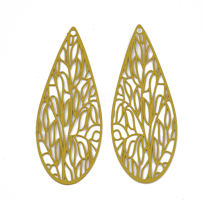 430 Stainless Steel Filigree Pendants X-STAS-S108-11E-1