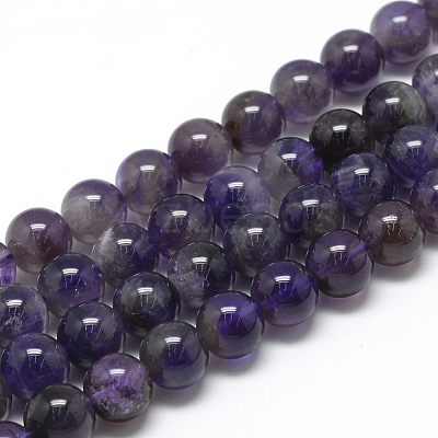 Natural Amethyst Beads Strands G-R446-10mm-20-1