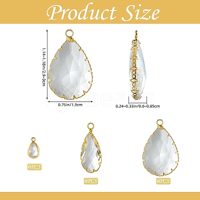 18Pcs 3 Styles Glass Charms KK-SZ0002-63-1
