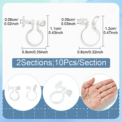 20Pcs 2 Styles Plastic Clip-on Earring Converters Findings KY-FS0001-27-1