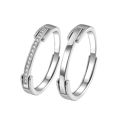 S925 Silver Couple Rings with Adjustable Opening KQ3724-1