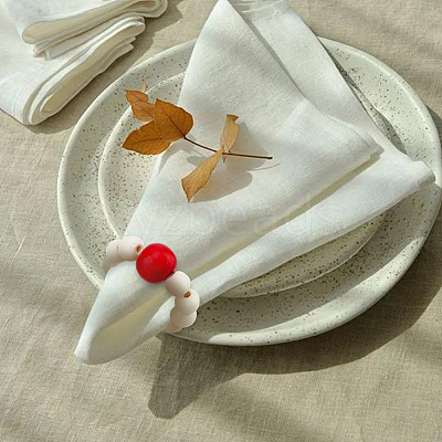Wooden Beaded Napkin Rings AJEW-FH00004-1
