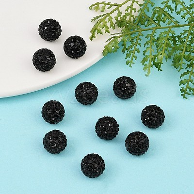 Polymer Clay Rhinestone Beads RB-C1438-12mm-A02-1
